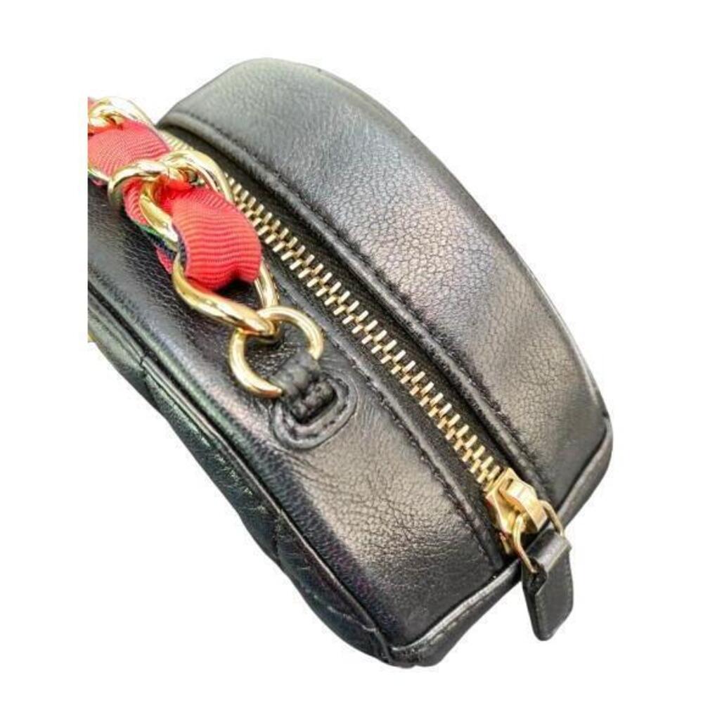 CHANEL Matelasse Coco Mark Round Chain Shoulder Bag Black Lambskin - Picture 5 of 7